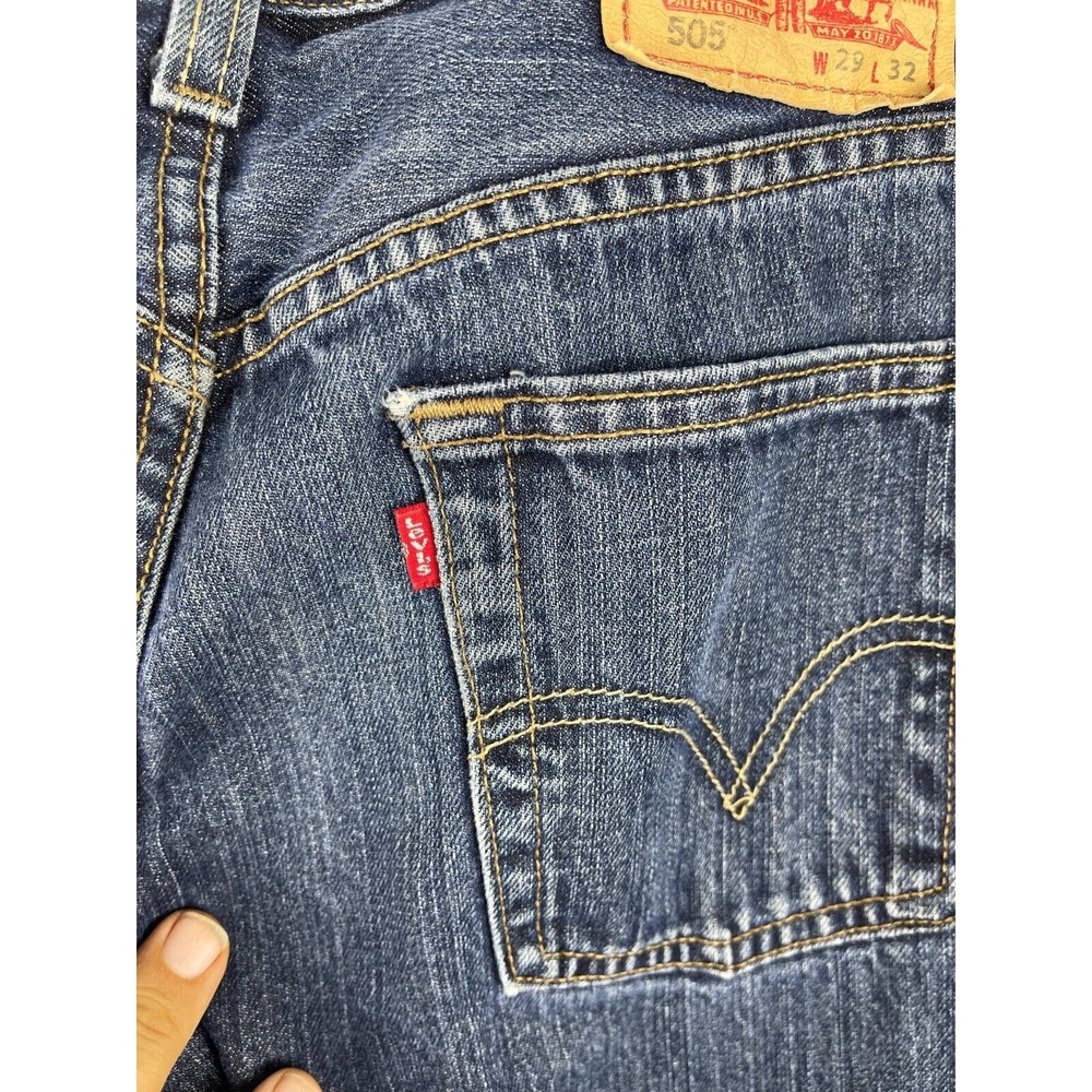 Levi's 505 Jeans Mens 29 Blue Regular Fit Western Rancher Cowboy Dark Wash 29x32 - Picture 8 of 13